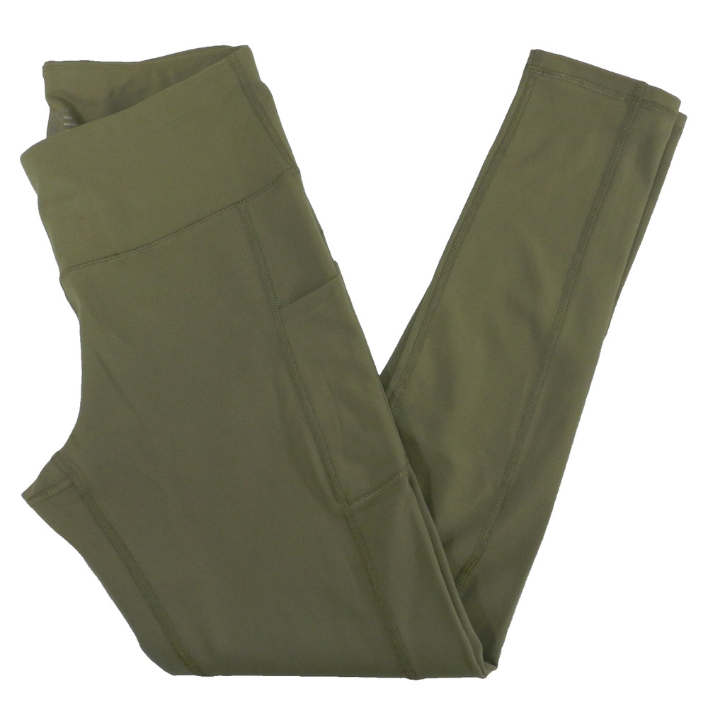 iuga Leggings Size LARGE Tan/pale Olive side pockets (nn52)